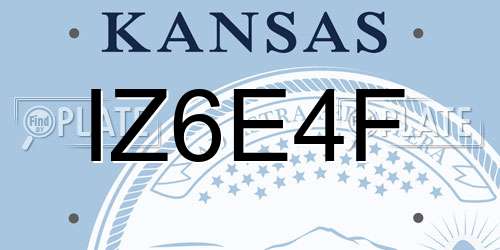 IZ6E4F Kansas License Plate