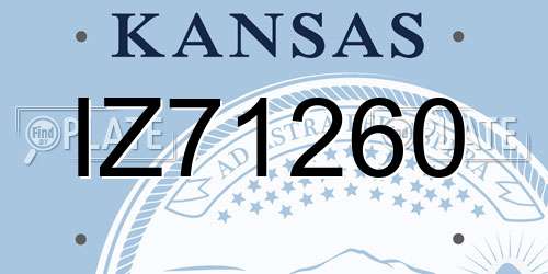 IZ71260 Kansas License Plate