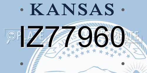 IZ77960 Kansas License Plate