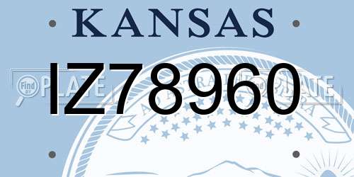 IZ78960 Kansas License Plate