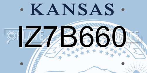 IZ7B660 Kansas License Plate