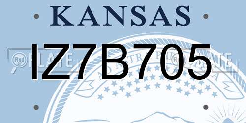 IZ7B705 Kansas License Plate