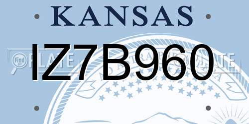 IZ7B960 Kansas License Plate