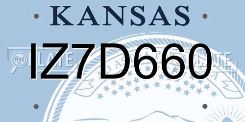 IZ7D660 Kansas License Plate