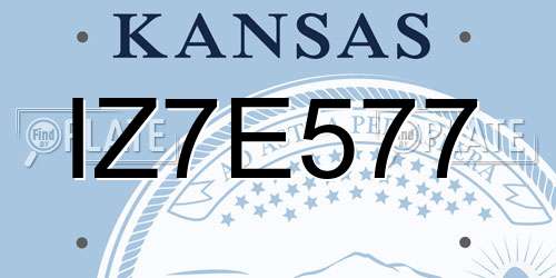 IZ7E577 Kansas License Plate