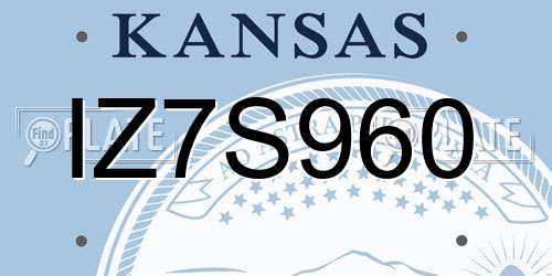 IZ7S960 Kansas License Plate