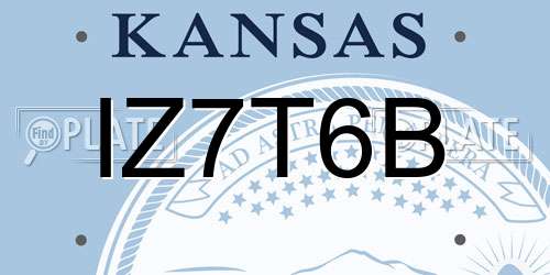 IZ7T6B Kansas License Plate