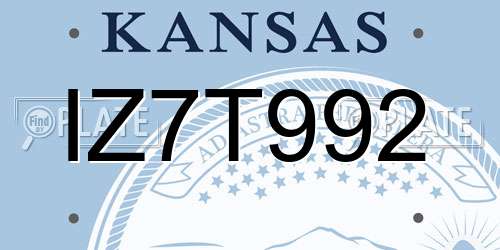 IZ7T992 Kansas License Plate