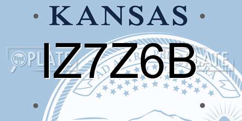 IZ7Z6B Kansas License Plate