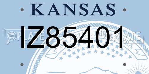 IZ85401 Kansas License Plate