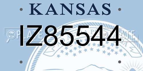IZ85544 Kansas License Plate