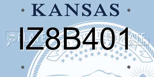 IZ8B401 Kansas License Plate