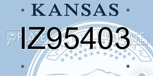 IZ95403 Kansas License Plate