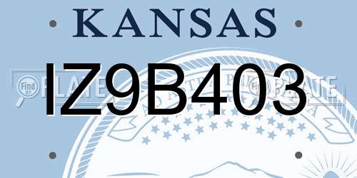IZ9B403 Kansas License Plate