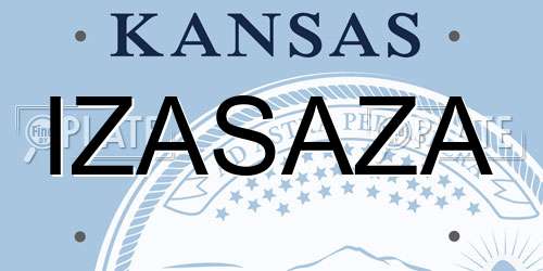 IZASAZA Kansas License Plate