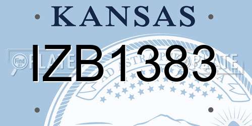 IZB1383 Kansas License Plate