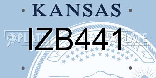 IZB441 Kansas License Plate