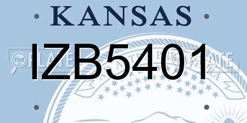 IZB5401 Kansas License Plate