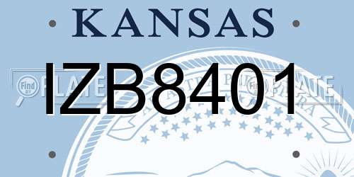 IZB8401 Kansas License Plate