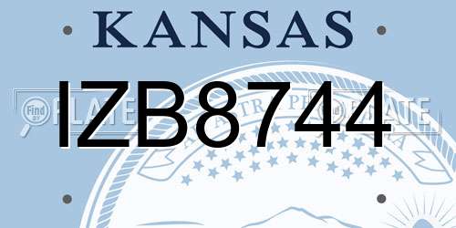 IZB8744 Kansas License Plate