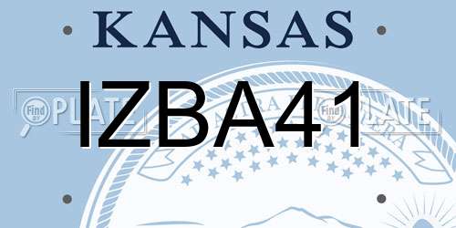IZBA41 Kansas License Plate