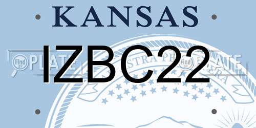 IZBC22 Kansas License Plate
