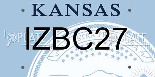 IZBC27 Kansas License Plate