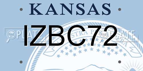 IZBC72 Kansas License Plate