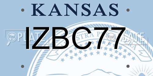 IZBC77 Kansas License Plate