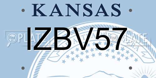 IZBV57 Kansas License Plate
