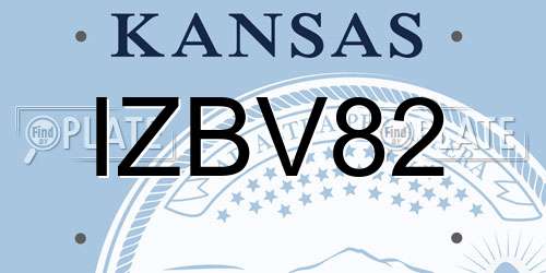 IZBV82 Kansas License Plate