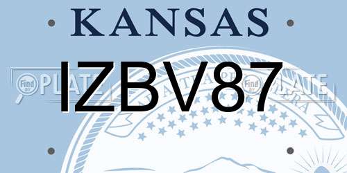 IZBV87 Kansas License Plate