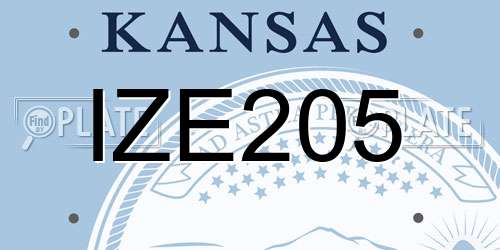 IZE205 Kansas License Plate