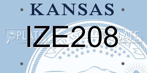 IZE208 Kansas License Plate