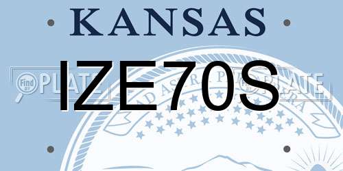 IZE70S Kansas License Plate