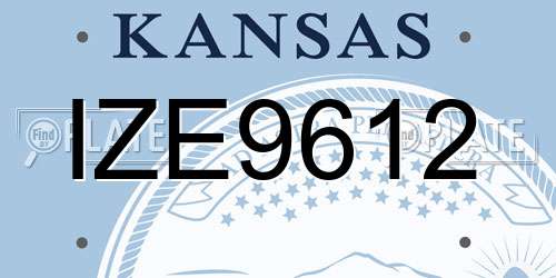 IZE9612 Kansas License Plate