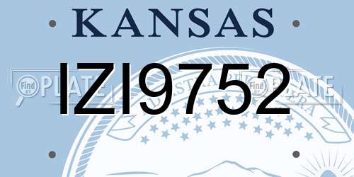 IZI9752 Kansas License Plate