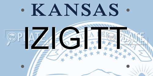 IZIGITT Kansas License Plate
