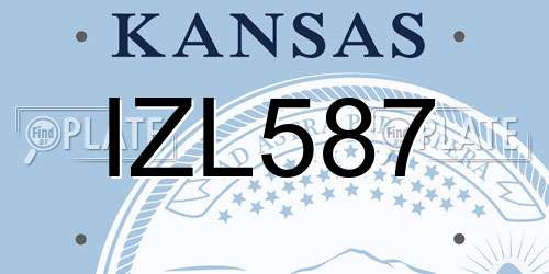 IZL587 Kansas License Plate
