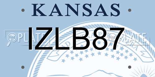 IZLB87 Kansas License Plate