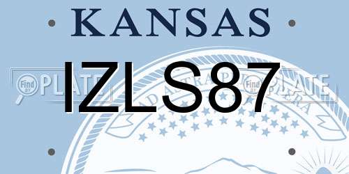 IZLS87 Kansas License Plate