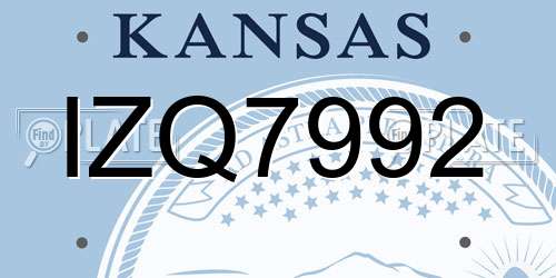IZQ7992 Kansas License Plate