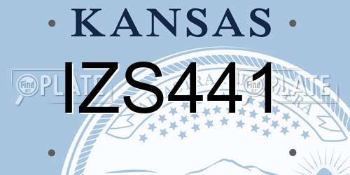 IZS441 Kansas License Plate