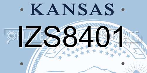 IZS8401 Kansas License Plate