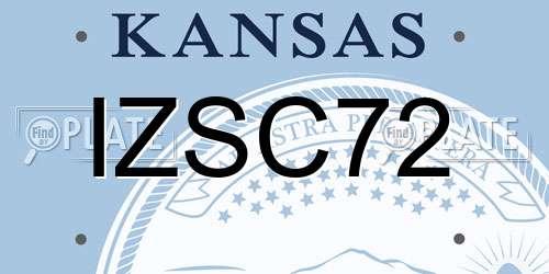 IZSC72 Kansas License Plate