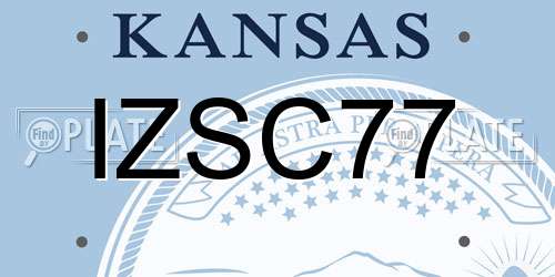 IZSC77 Kansas License Plate