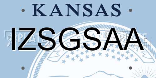 IZSGSAA Kansas License Plate