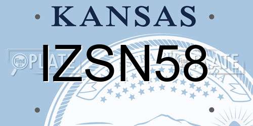 IZSN58 Kansas License Plate