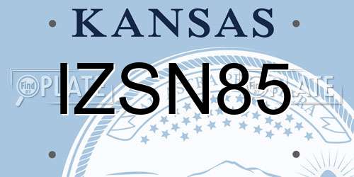 IZSN85 Kansas License Plate
