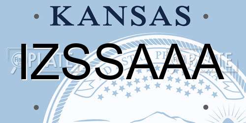 IZSSAAA Kansas License Plate